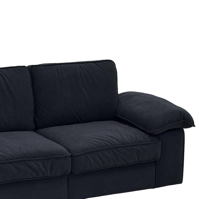 79" Loveseat Sofa Couch with Under-Seat Storage, Elegant 2-Seater Settee with Pillow Top Armrests for Living Room