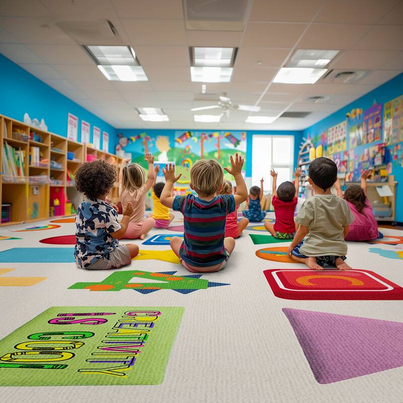 Well Woven Crayola Vibrant Modern Classroom Playroom Kids Rug