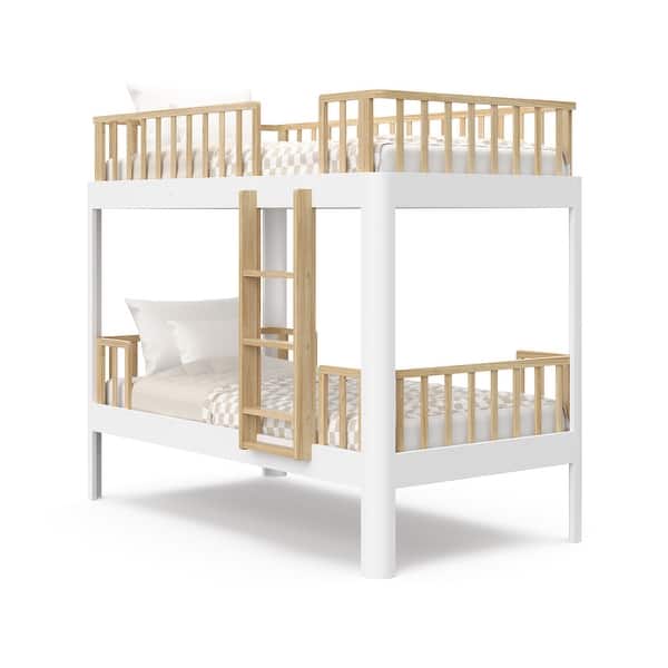 slide 2 of 36, Storkcraft Next Santos Twin-over-Twin Bunk Bed White/Natural