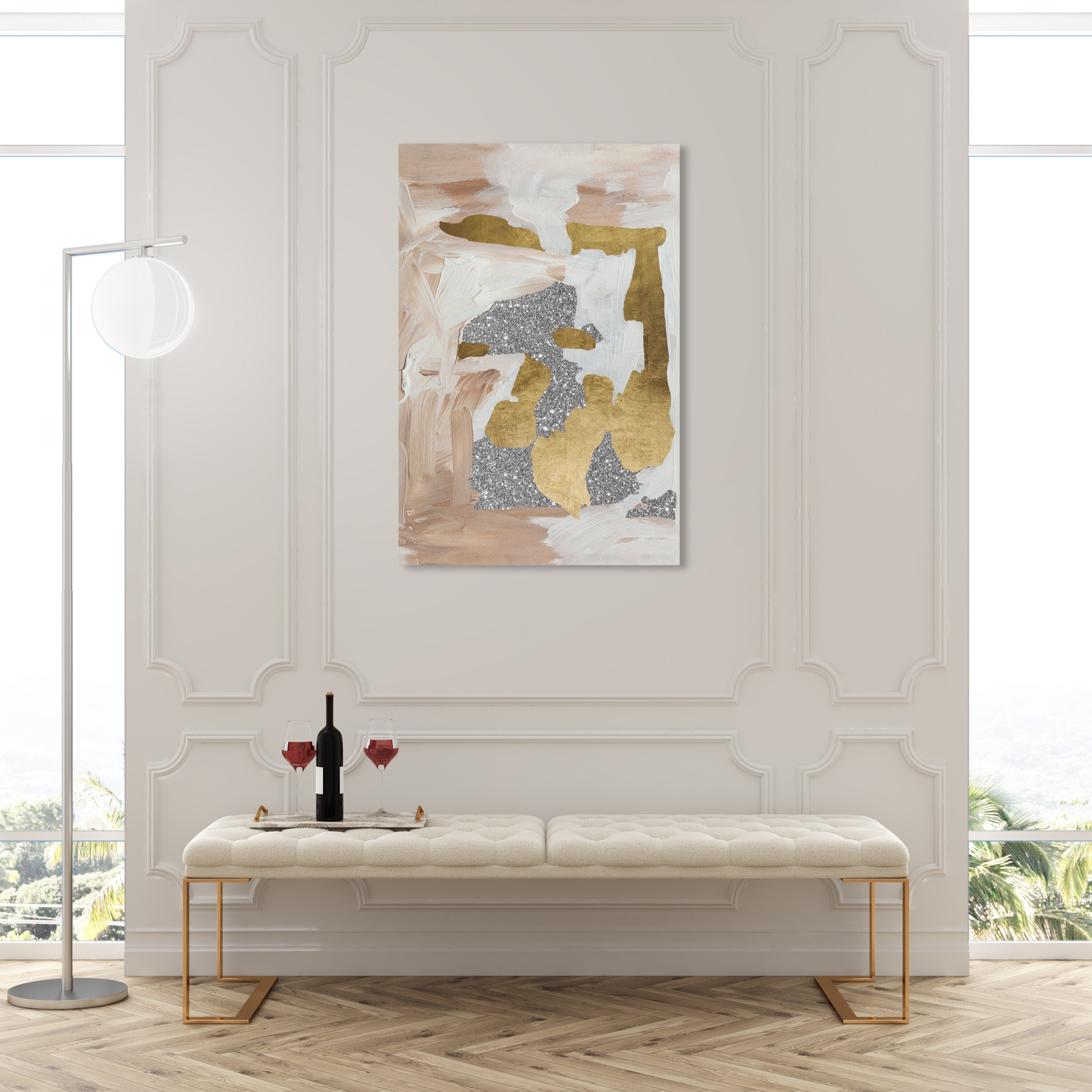 Oliver Gal 'Champagne Glitz' Abstract Wall Art Canvas Print Paint