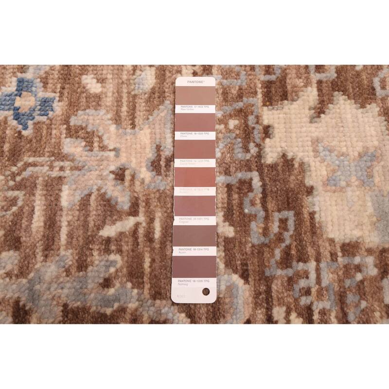 ECARPETGALLERY Hand-knotted Modern Oushak Brown Wool Rug - 9'9 x 14'2