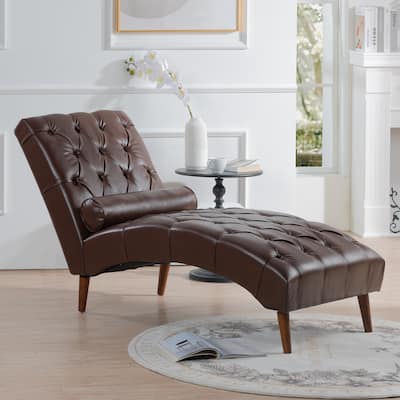 62"W Upholstered Chaise Lounge