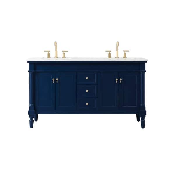 slide 2 of 11, Elegant Lighting VF13060D Lexington 60" Free Standing Double Basin Blue - Painted