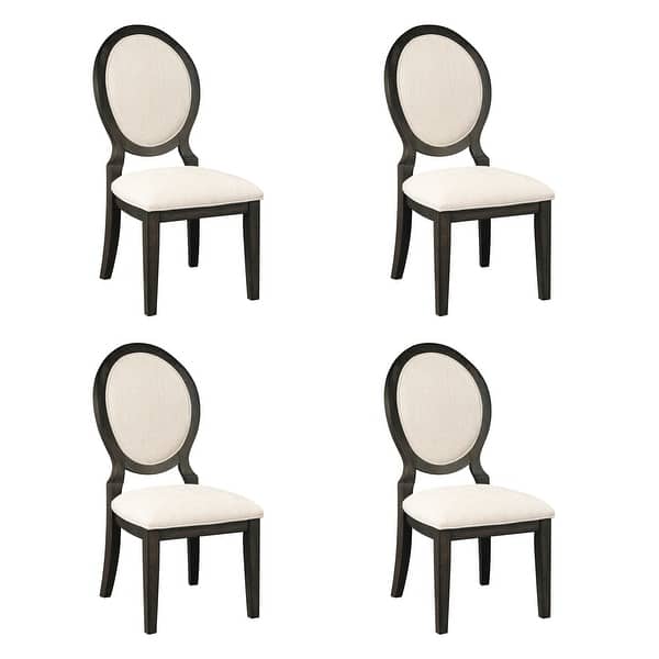 Annabelle Dark Cocoa and Cream Upholstered Dining Chairs (Set of 4