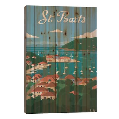 St. Barts Print On Wood by IdeaStorm Studios - Multi-Color