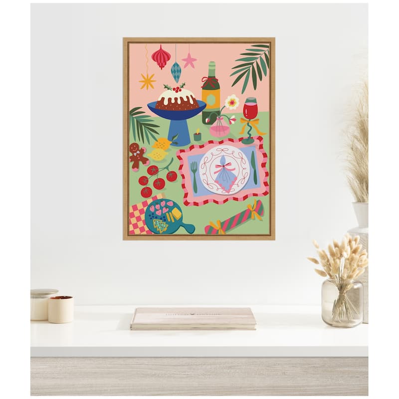 Kate and Laurel Sylvie Framed Canvas Christmas Dessert by Rachel Lee