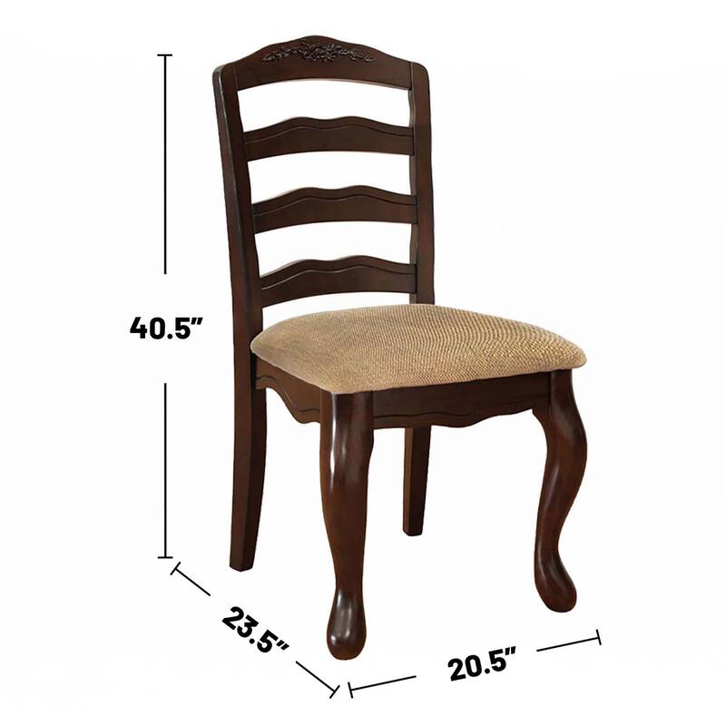 Set of 2 Fabric Padded Seat Dining Chairs