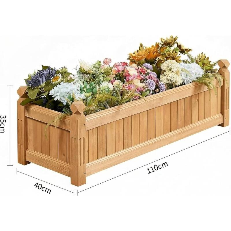 Wooden Raised Garden Bed, Elevated Planter Box for Vegetables, Fruits, Flowers, Herbs - N/A