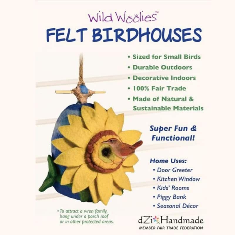 Handmade Wild Woolies Felt Birdhouse (Nepal)