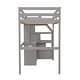 preview thumbnail 15 of 32, Twin Loft Bed with Storage Staircase and Desk, Grey