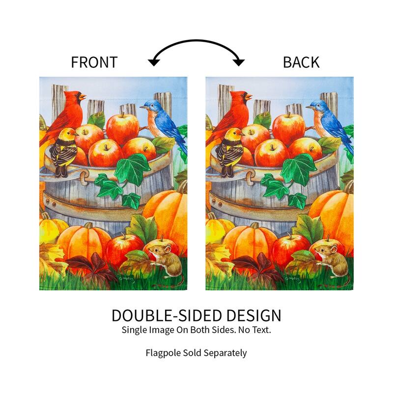 Apples and Pumpkins Garden Suede Flag