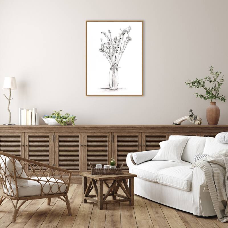 Amanti Art Wild Bouquet Study II by Ethan Harper Framed Canvas Wall Art Print - Sylvie Maple