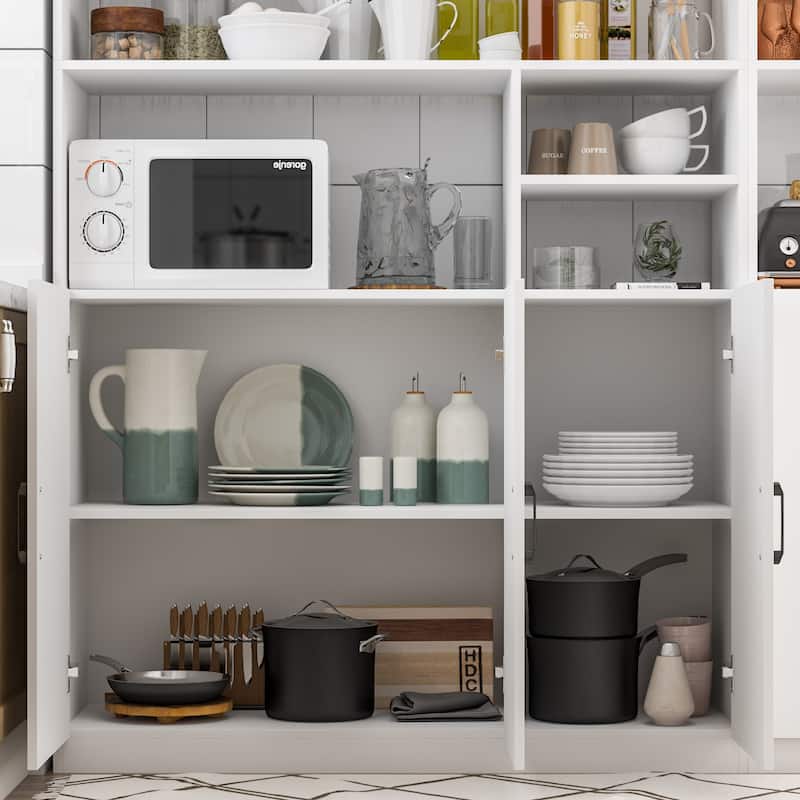 78"H Kitchen Pantry Storage Cabinets with Hutch Kitchen Buffet