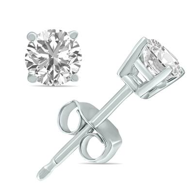 Marquee 1/4 Carat TW Lab Grown Diamond Round Solitaire Stud Earrings in 14K White Gold