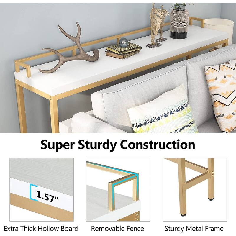 Console Table Behind Sofa Couch, 70.9 inch Long Narrow Entry Table