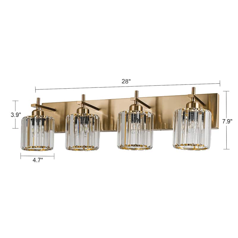 Mid-Century Modern Dimmable Bathroom Vanity Light Crystal Glass Wall Sconce