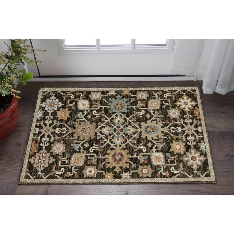 HomeRootsOriental Traditional Rectangle Area Rug - 39.37' X '22.83' X '0.55