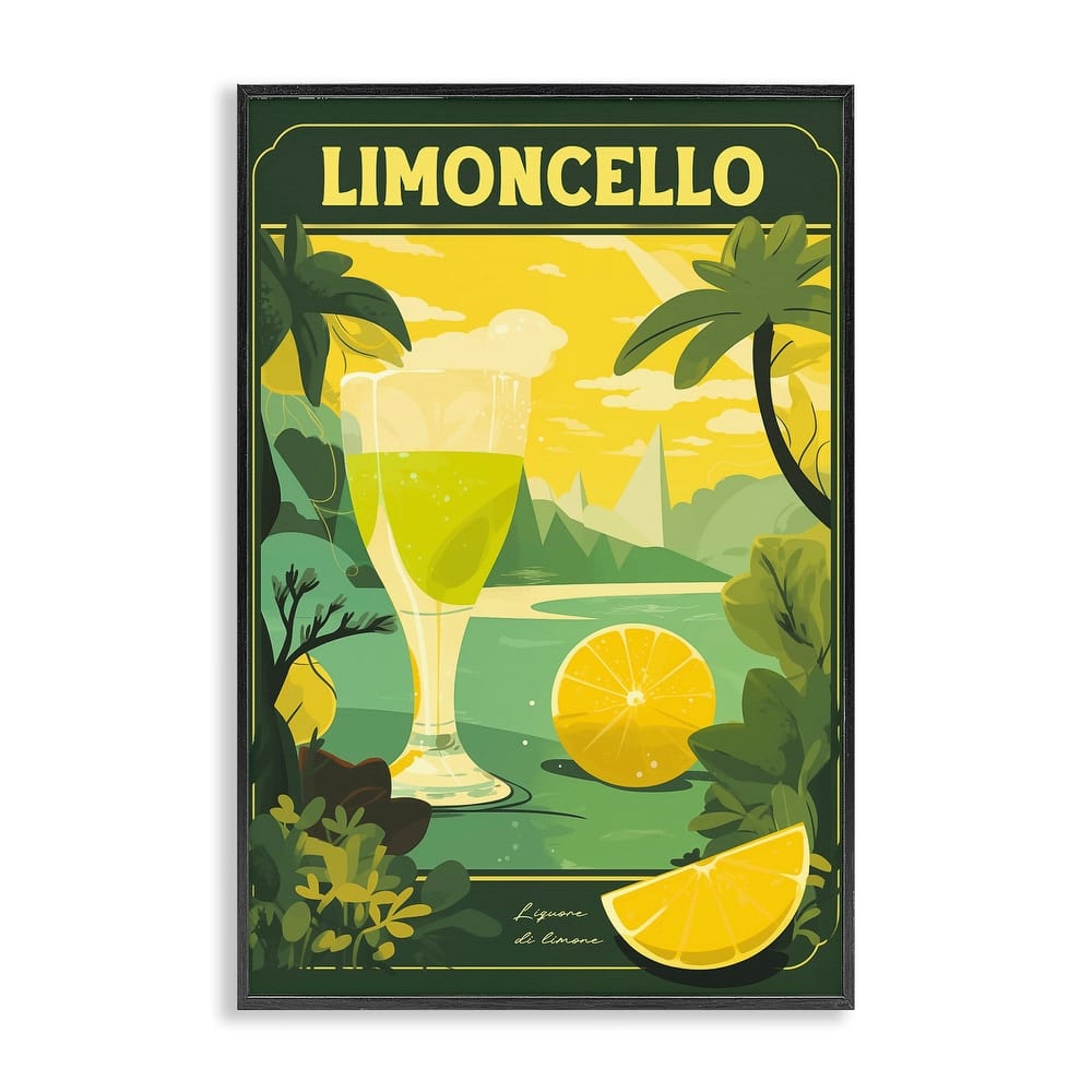 Stupell Lemon Cocktail in Tropical Scene Framed Giclee Art Design By Andreas Magnusson