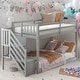 preview thumbnail 14 of 21, Twin Over Twin Floor Bunk Bed,Ladder With Storage, Safety for Bedroom