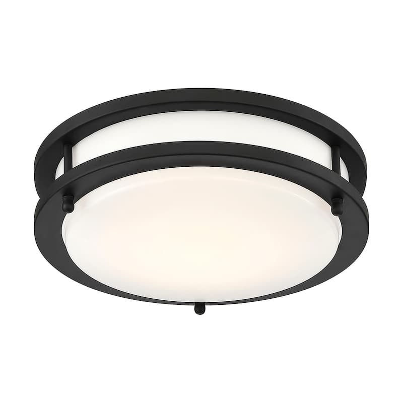 Glamour LED 10 inch Flush Mount Fixture Black Finish CCT Selectable 3K/4K/5K - Matte Black