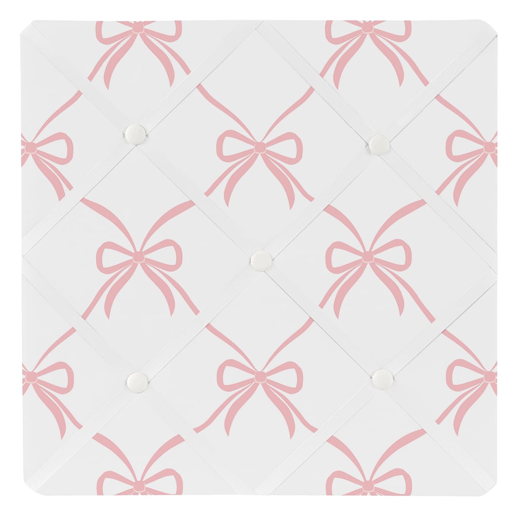 Sweet Jojo Designs Pink Bows Girl 13in. Fabric Memory Photo Bulletin Board - Elegant Bow for Ballerina Dancer Ballet Collection