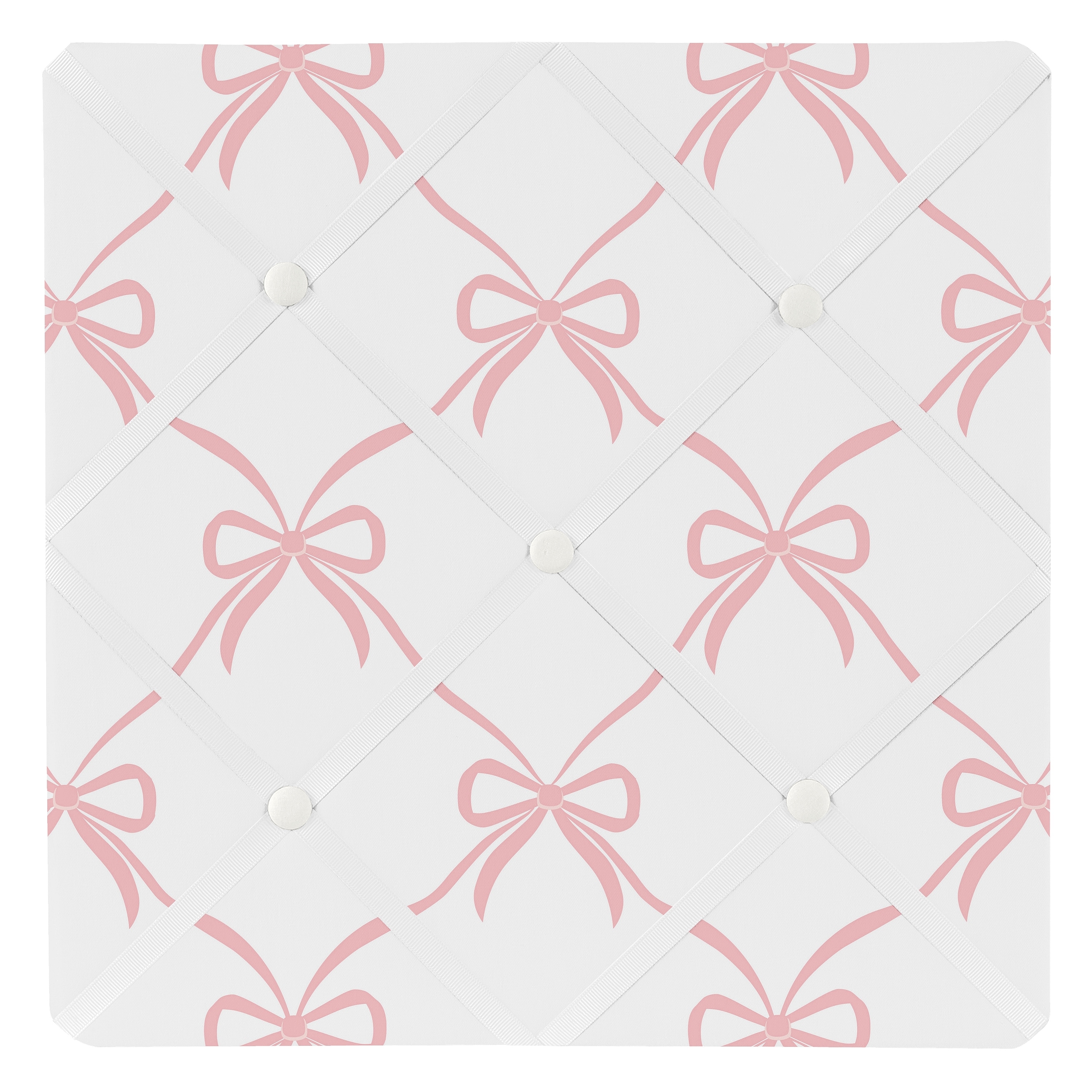 Sweet Jojo Designs Pink Bows Girl 13in. Fabric Memory Photo Bulletin Board - Elegant Bow for Ballerina Dancer Ballet Collection