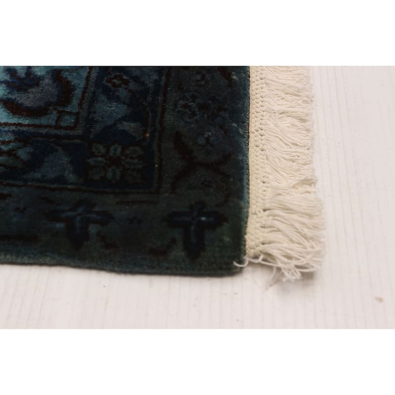 ECARPETGALLERY Hand-knotted Vibrance Dark Blue Wool Rug - 9'2 x 12'0