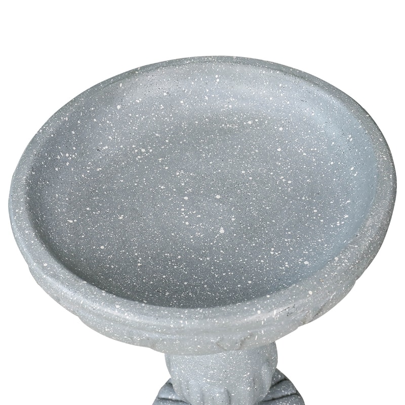 21.2In H Glass Fiber Reinforced Concrete Construction Garden Bird Bath