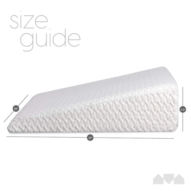 Milliard Bed Wedge Pillow with Memory Foam Top -Helps with Acid Reflux, Reduces Pain, Breathable and Washable Cover – 7.5 in