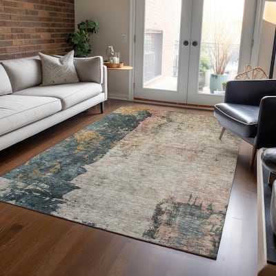 Machine Washable Indoor/ Outdoor Contemporary Chantille Rug