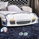 preview thumbnail 4 of 9, Rixi Modern White Chrome Wheel Car Kids Bed by Furniture of America