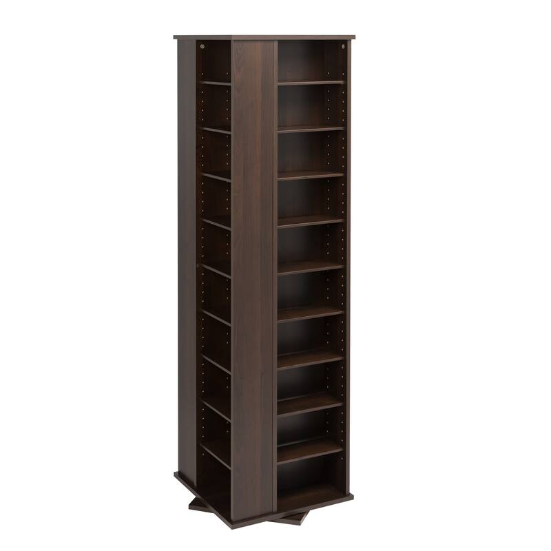 Prepac Everett Espresso 4-sided Spinner Media Storage Cabinet