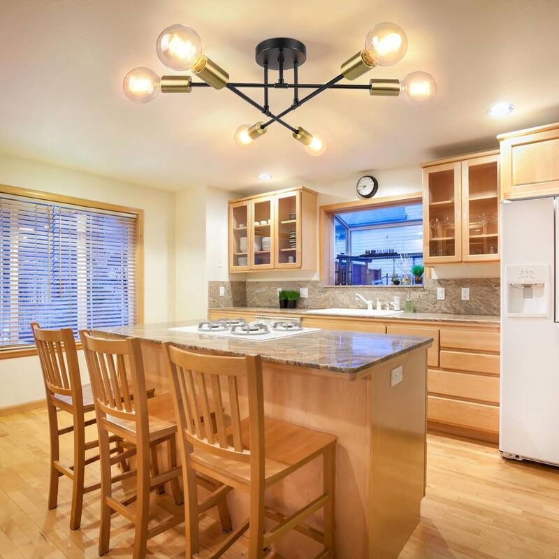 6-Light Industrial Ceiling Lights Fixture
