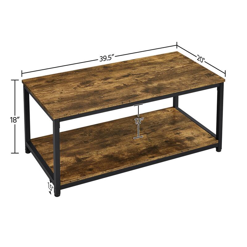 Yaheetech 39.5" Storage Coffee Table Spacious Accent Furniture Table