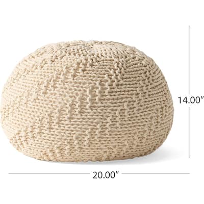 Charming Knitted Pouf for Stylish and Comfortable Living Spaces