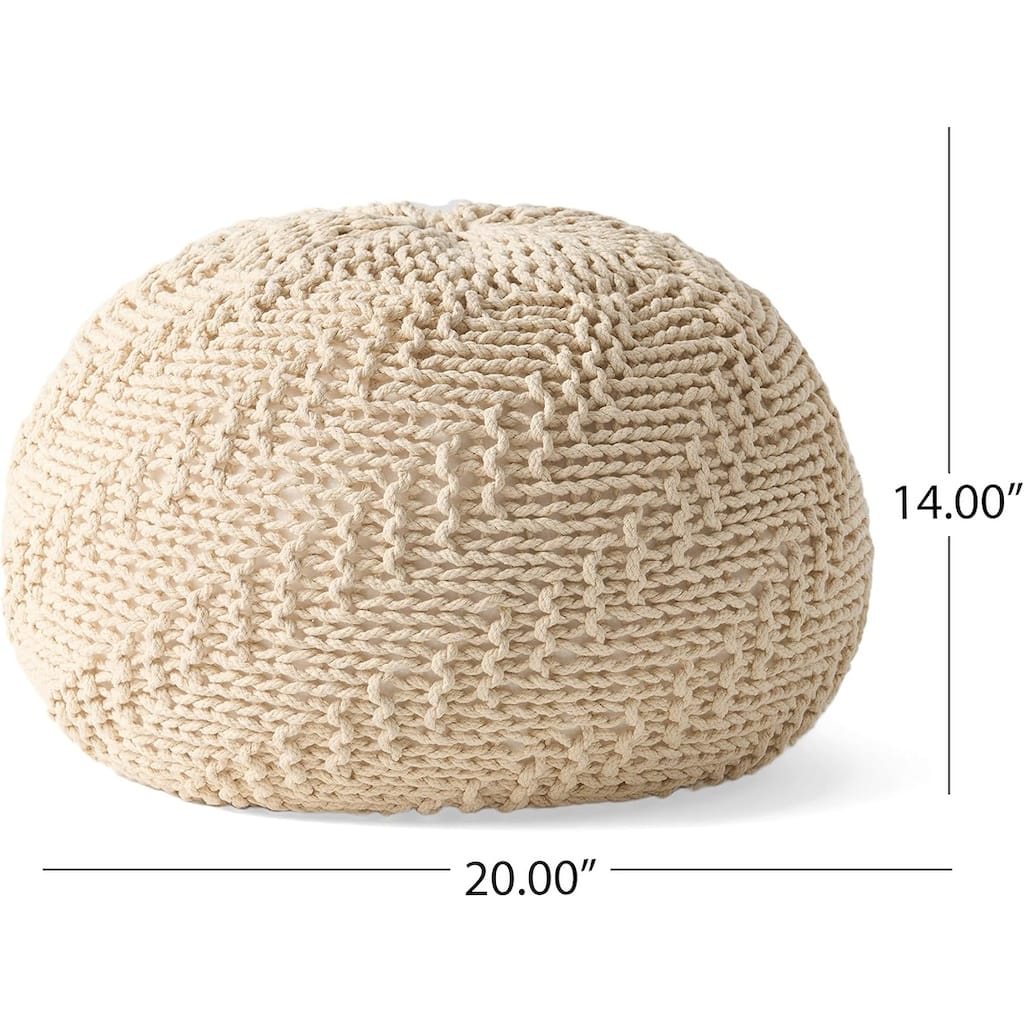 Charming Knitted Pouf for Stylish and Comfortable Living Spaces