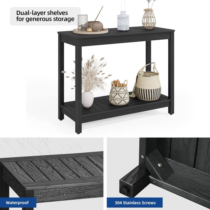 Moasis Outdoor 2-Tier Console Table 38"/48"