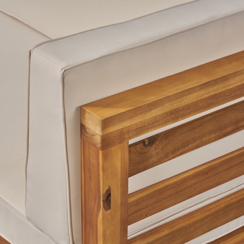 Oana Outdoor 7-seater Acacia Wood Sectional Sofa Set by Christopher Knight Home