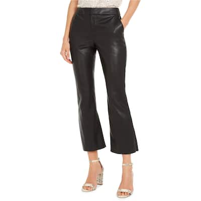 I.N.C Womens Faux-Leather Culotte Pants