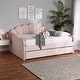 preview thumbnail 11 of 12, Timila Modern and Contemporary Light Pink Velvet Fabric Upholstered Queen Size Daybed with Trundle
