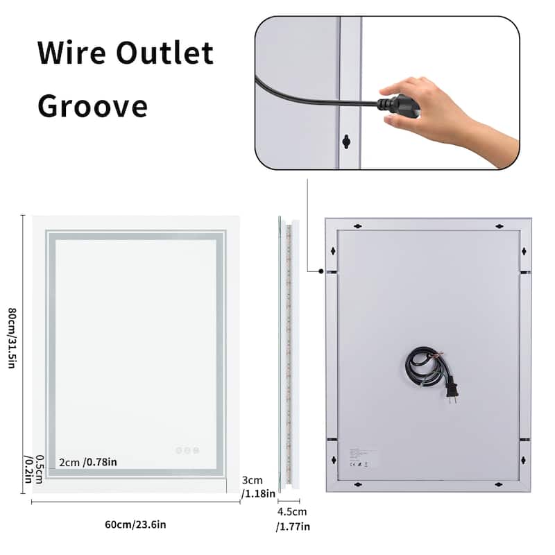Super Luxury Jumbo LED Mirror Wall Vanity Anti-Fog Mirrors with Plug