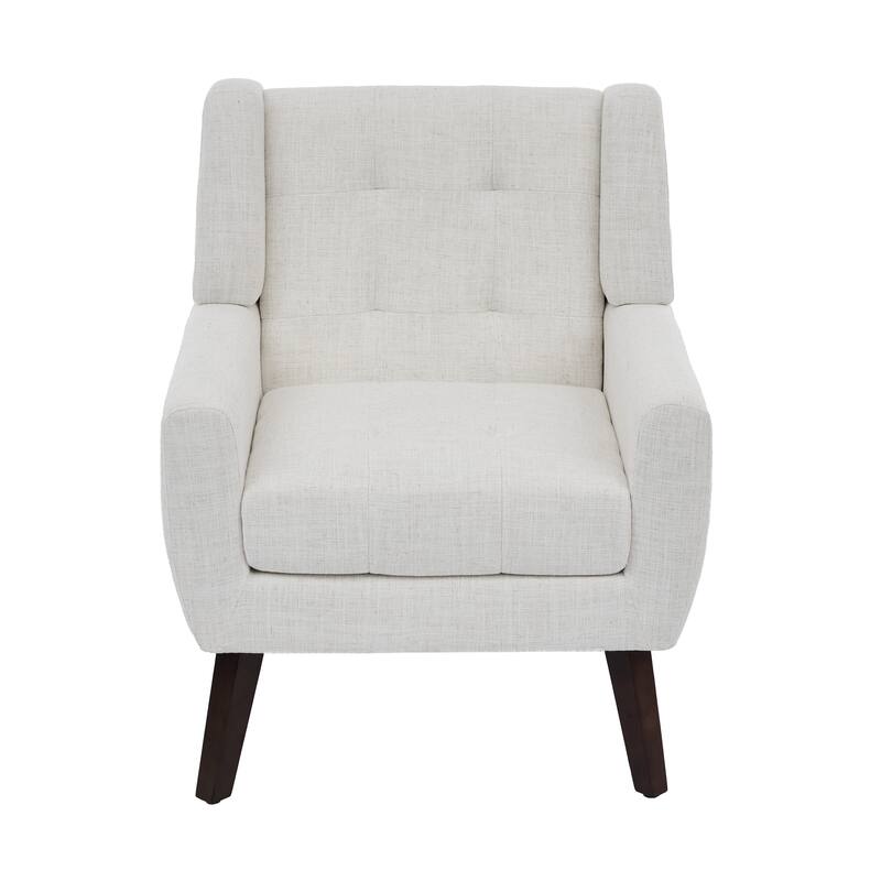 Modern Tufted Wingback Accent Chair Linen/Faux Leather/Velvet Armchair