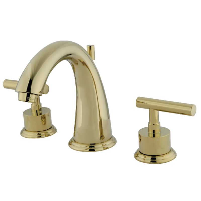 Kingston Brass Manhattan 8 in. Widespread Bathroom Faucet in Polished Brass