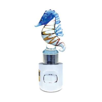 CoTa Global Seahorse Handcrafted Art Glass Night Light - 4.5 Inch - 2Lx1.5Wx4.5H inches