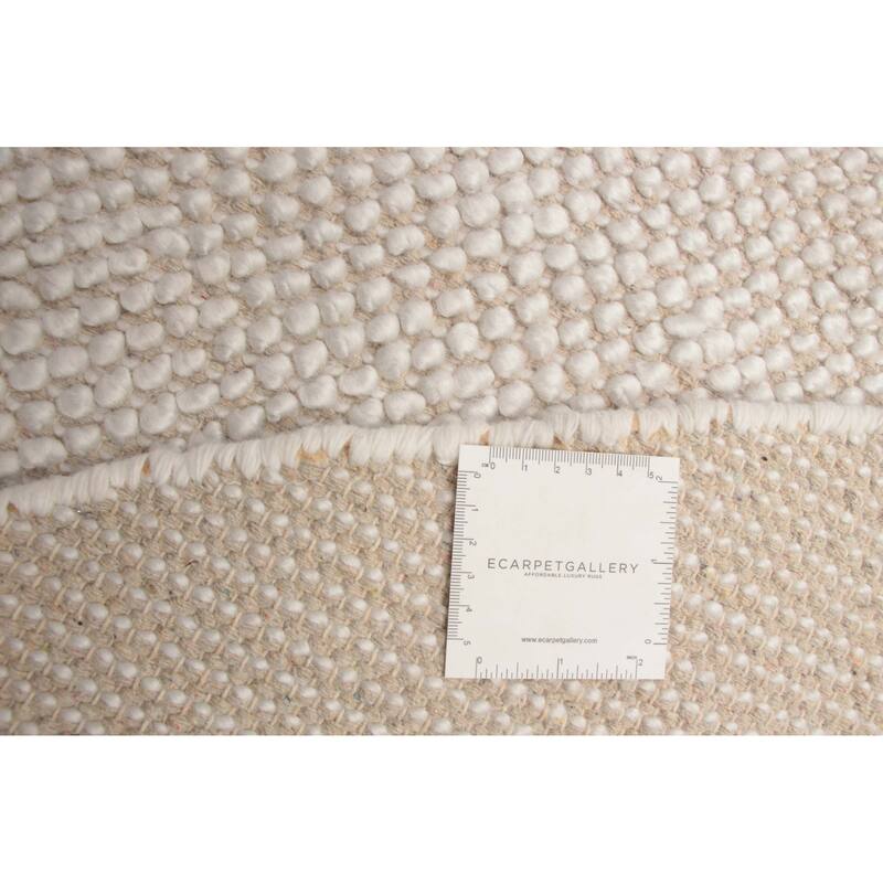 ECARPETGALLERY Braid weave Sienna White Wool Rug - 5'10 x 5'10