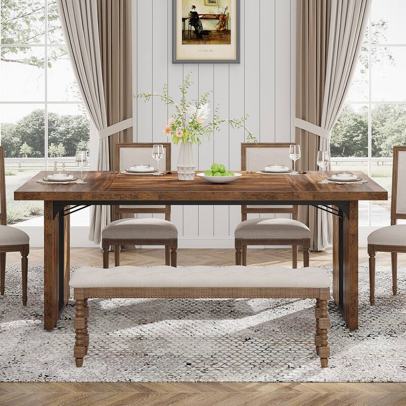 71 Inches Rectangular Wood Dining Room Table