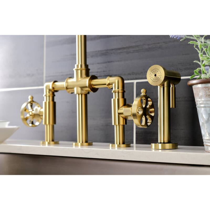 Kingston Brass KS233.RX Belknap 1.8 GPM Bridge Kitchen Faucet