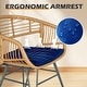 preview thumbnail 36 of 45, 3 Piece Outdoor Wicker Furniture Patio Bistro Set With Cushions for Porch Poolside Garden - 21.2"L x 23.6"W x 31.5"H