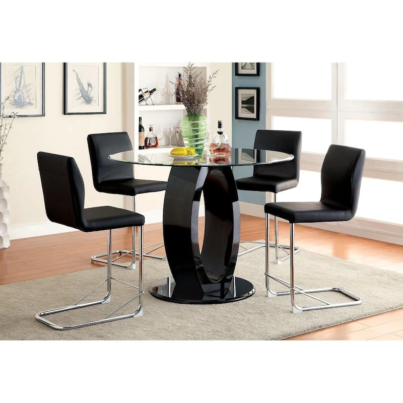 Set of 2 Padded Leatherette Counter Height Chairs