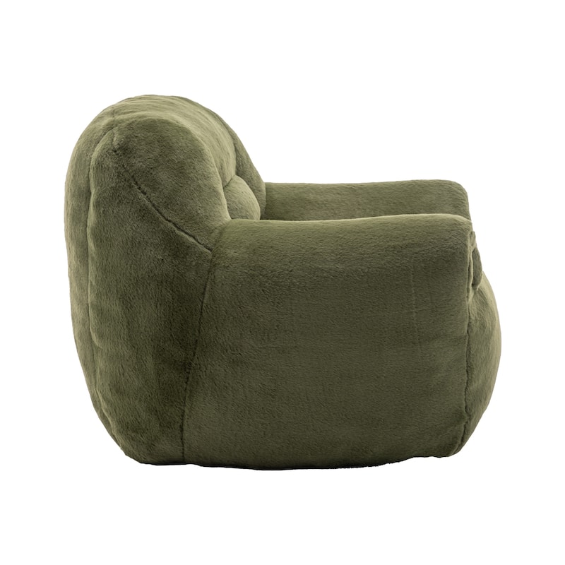 Comfy Bean Bag Sofa With Back Support, Faux Fur Bean Bag Chair For Adults And Kids